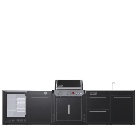 Вулична барбекю кухня (острів) для гриля Genesis EPX-335 Weber BBQ Kitchen Gas 231 + модуль мийки та холодильник